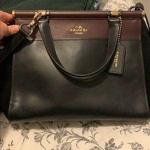 Coach leather hand/shoulder bag oxblood